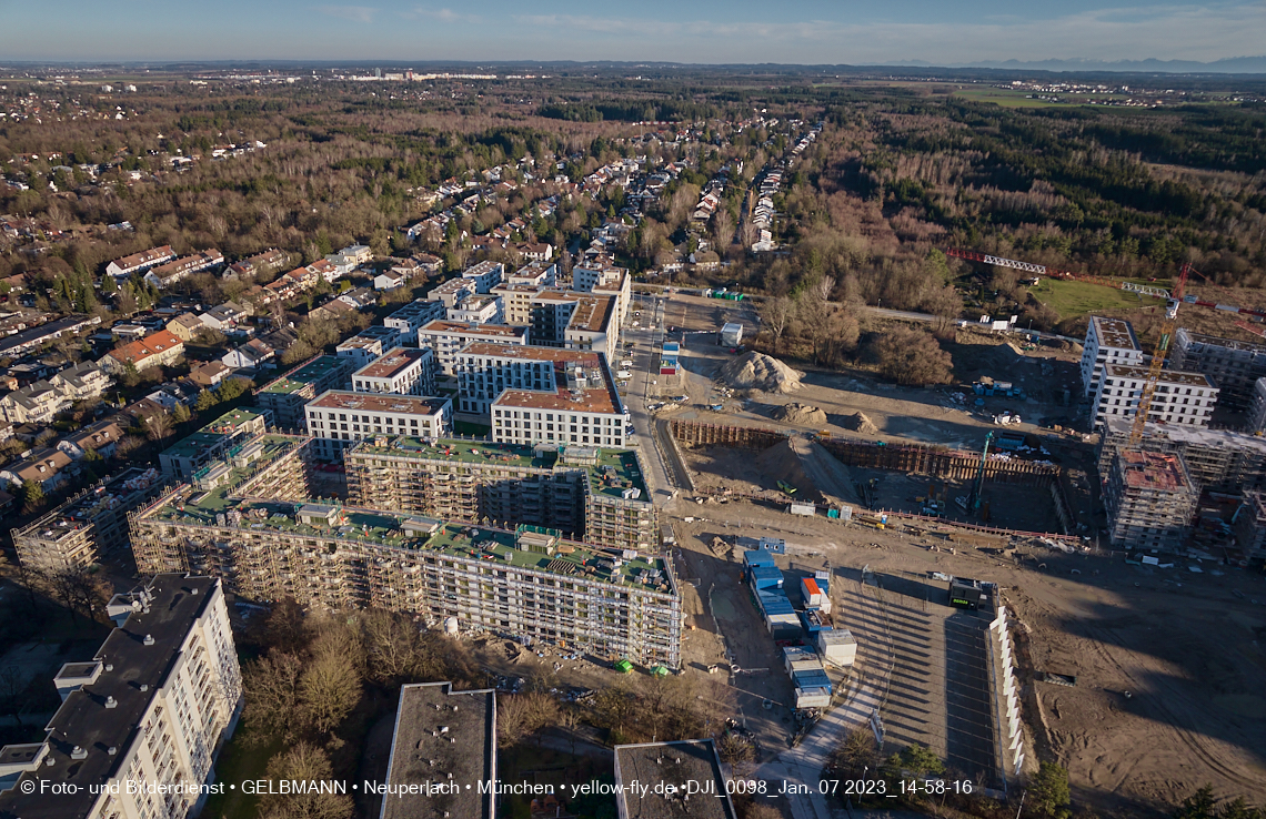 07.01.2023 - Baustelle zum Alexisquartier und Pandion Verde in Neuperlach